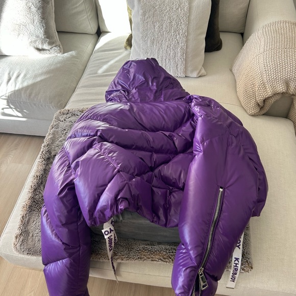 Purple cropped KhrisJoy puffer jacket - Picture 5 of 6